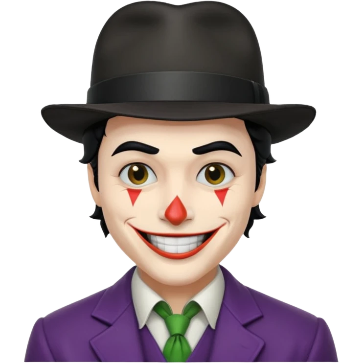 Givee me a joker with white hat and black hair emoji