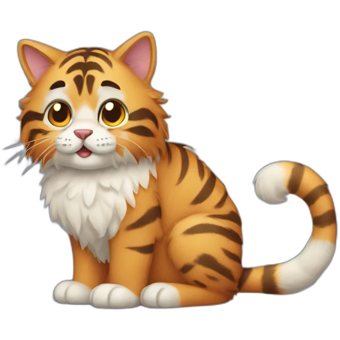 fluffy tiger cat emoji