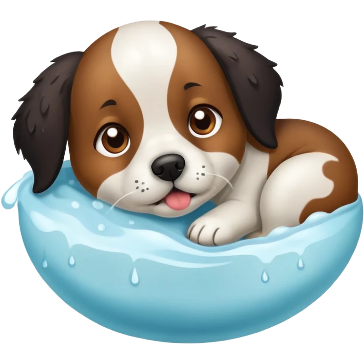 A dog giving birth emoji