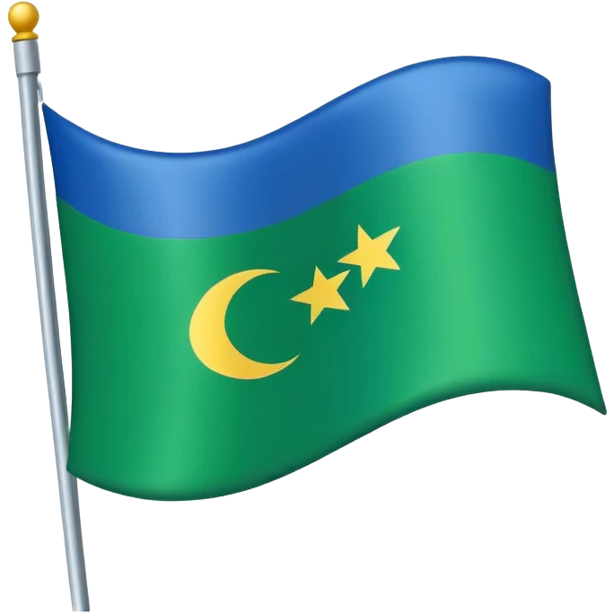 A flag in blue and green colour  emoji