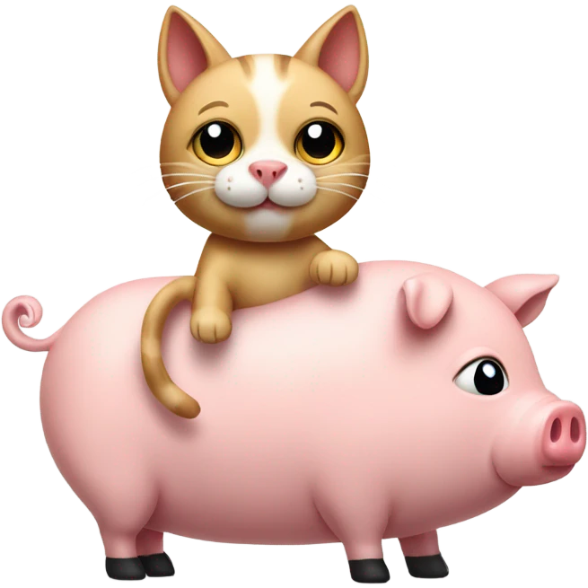 Cat riding a pig emoji
