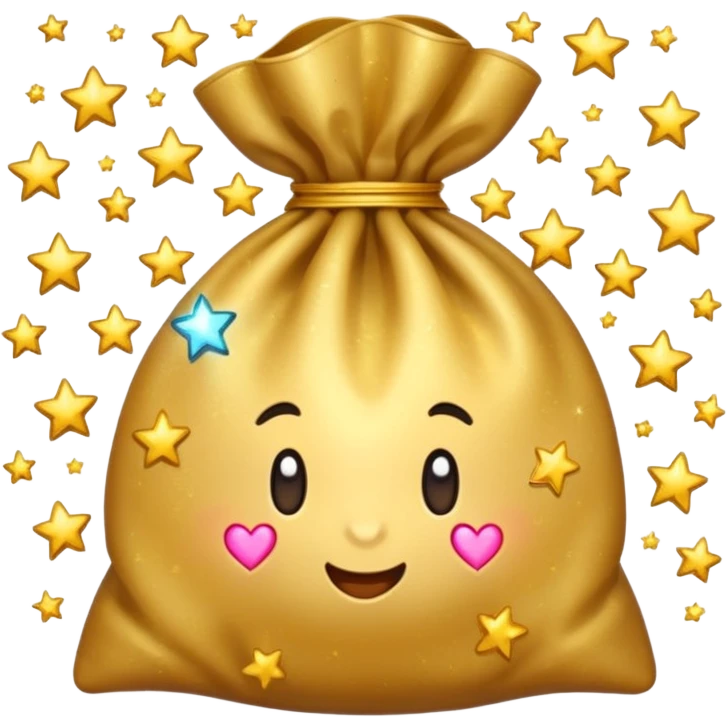 money bag with stars and hearts and sparkles emoji