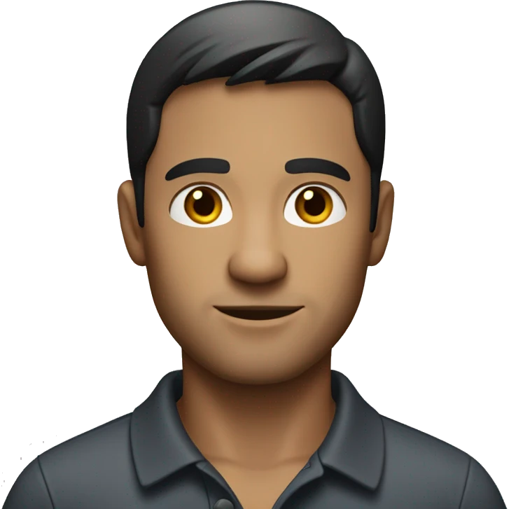 create an emoji of a dark-haired man with straight hair wearing a polo shirt emoji