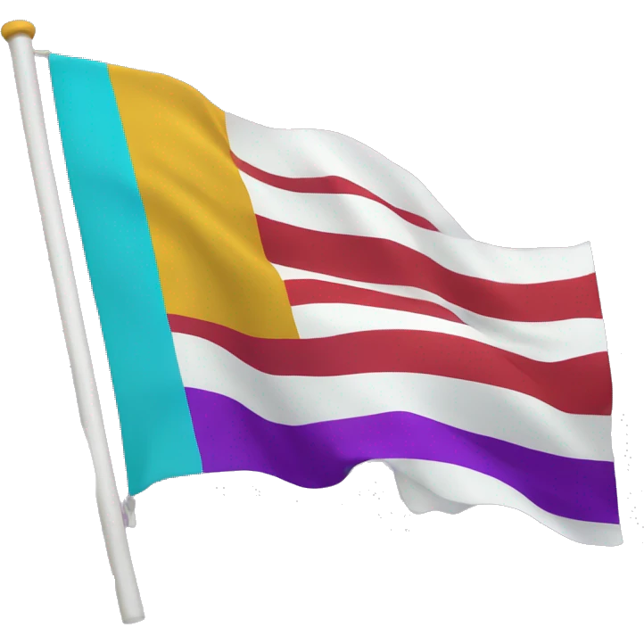 Flag wth five stripes red on top then mustard then white then cyan and the last stripe of violet colour  emoji