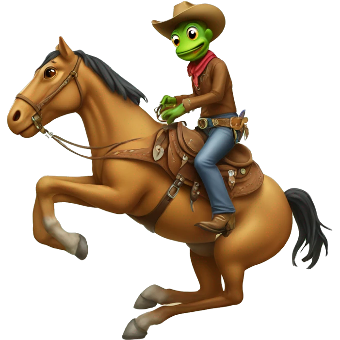 Cowboy frog riding a horse emoji