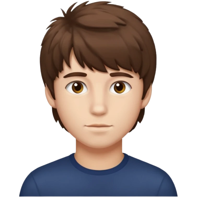 A young man with fluffy bangs styled in a 7:3 part. emoji
