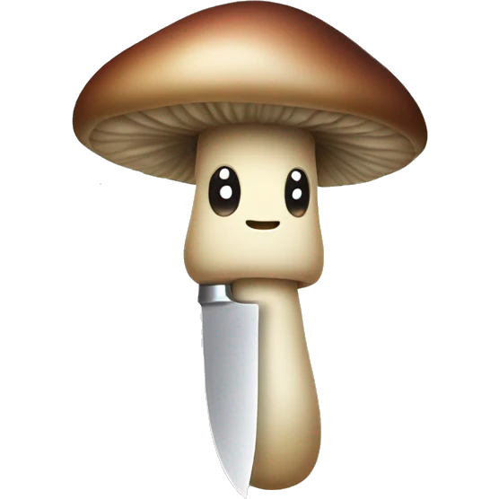 cute mushroom holding knife emoji