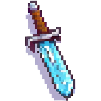 64x64 pixel Minecraft-style sword icon, pixel art emoji