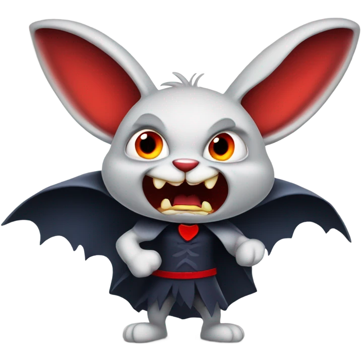 Rabbit as vampire angry emoji