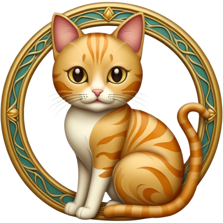 Cat art nouveau emoji