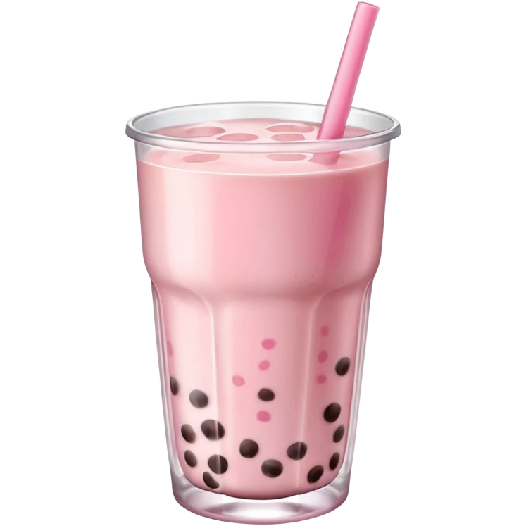 make an emoji for a pink lychee or sakura boba tea emoji