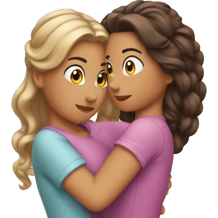 2 amigas abrazandose emoji