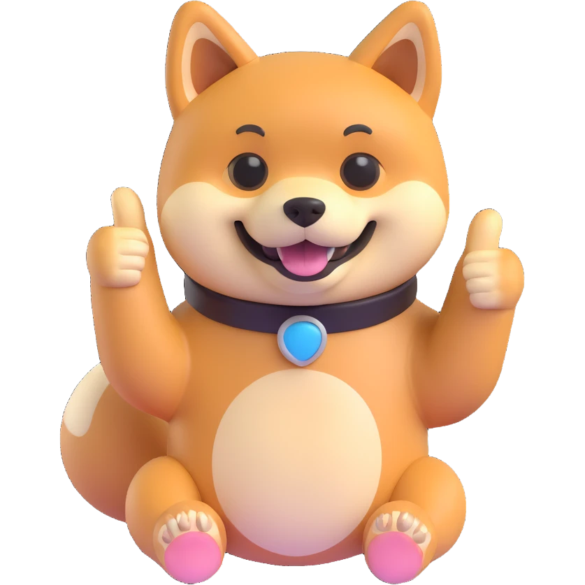 shiba inu showing thumbs up emoji