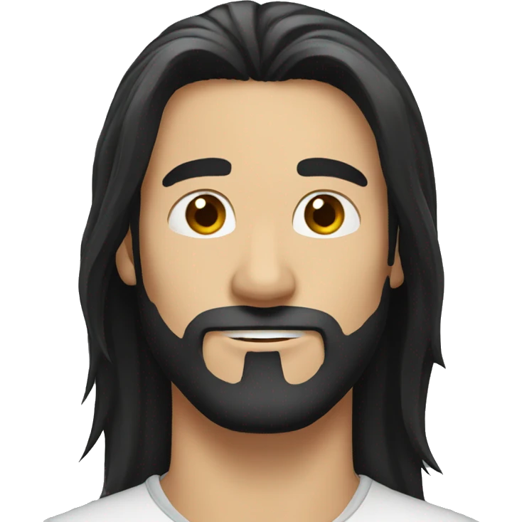 Male long black Hair emoji