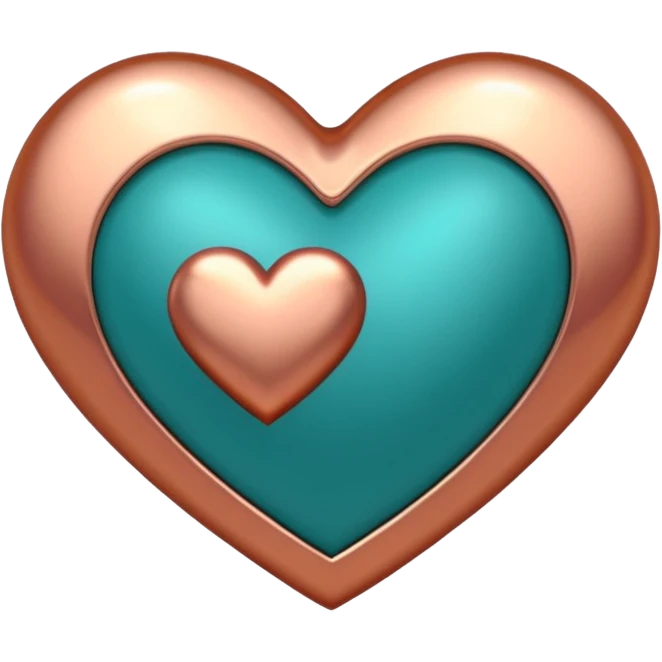 A teal, burnt orang, and rose gold heart, please.  emoji