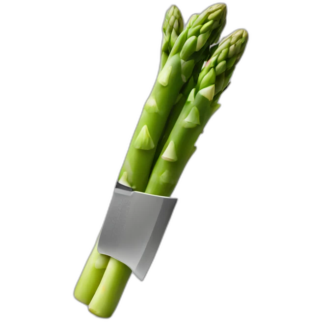 knife holding asparagus emoji