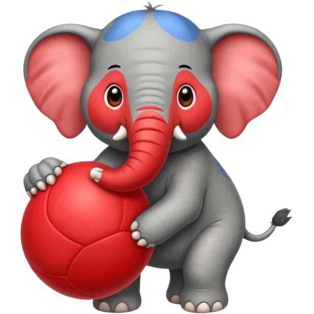 circus elephant with holding ball emoji