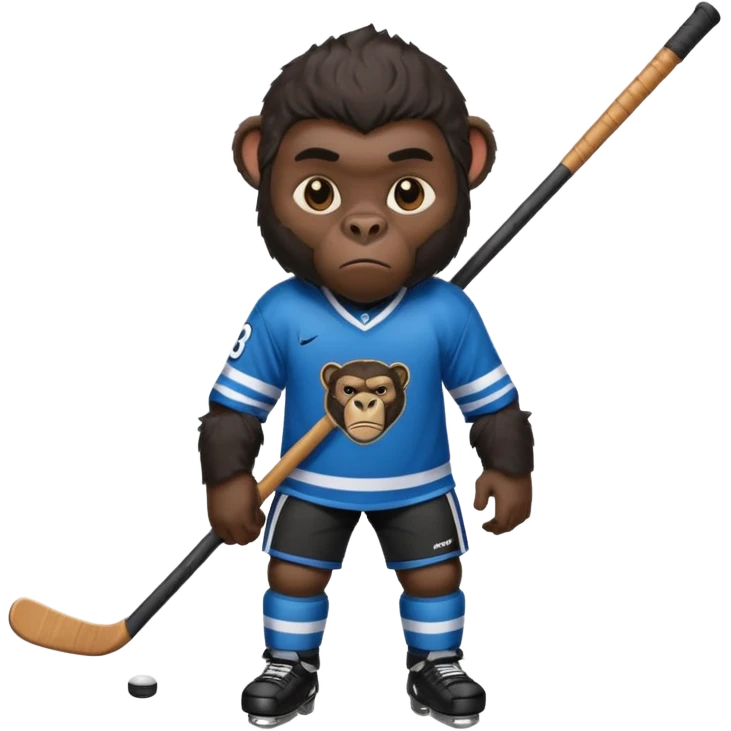 A panther with a gorilla with a hockey player emoji