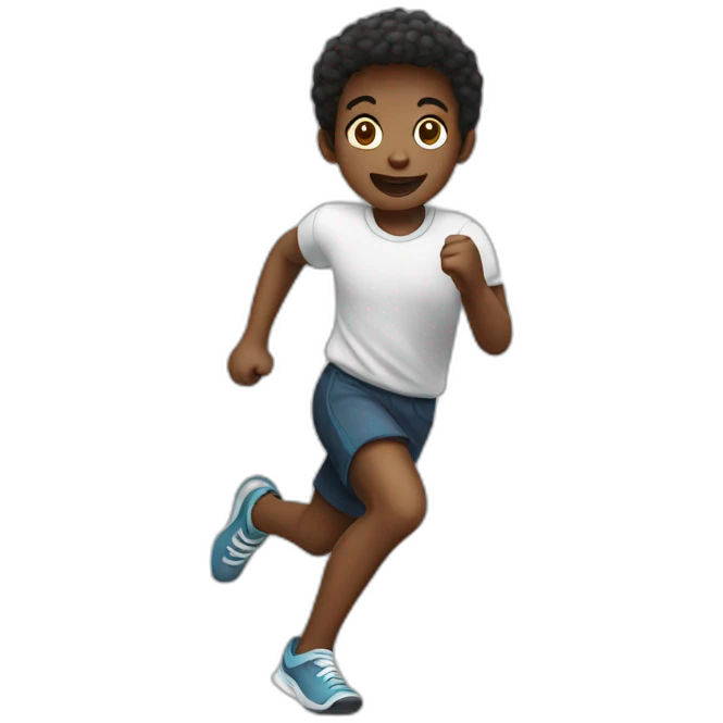 black children full body running around emoji