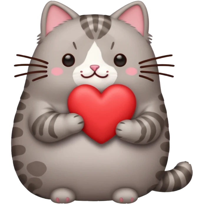 Pusheen cat red heart emoji