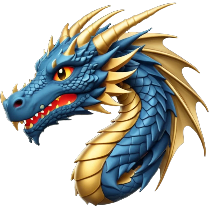 iOS emoji, minimal dragon symbol, dark fantasy, line icon emoji