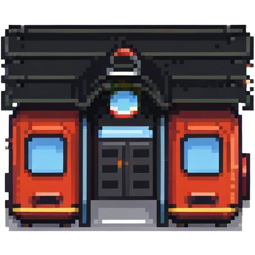 tiny simple train station icon, modern colors, minimal details, small size emoji
