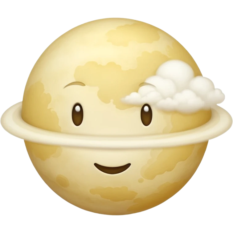 Venus planet emoji, pale yellowish-white sphere, enveloped in smooth, opaque clouds, no visible features, simple and round emoji