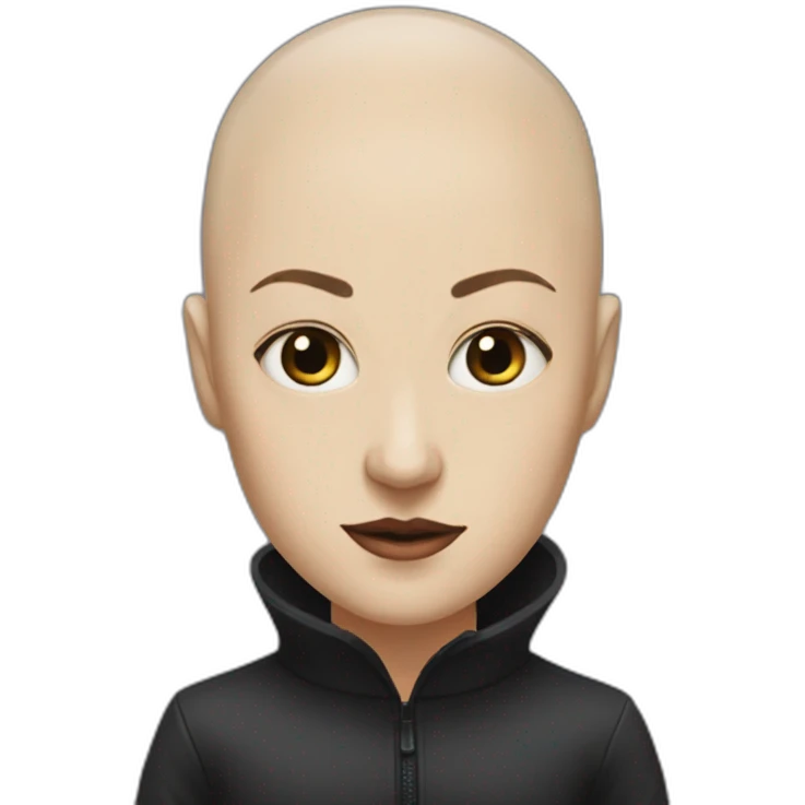 Evey Hammond from V for Vendetta without hair bald head emoji