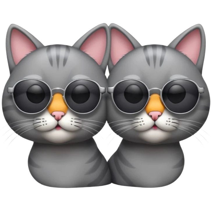 two grey cats wearing sunglasses  emoji
