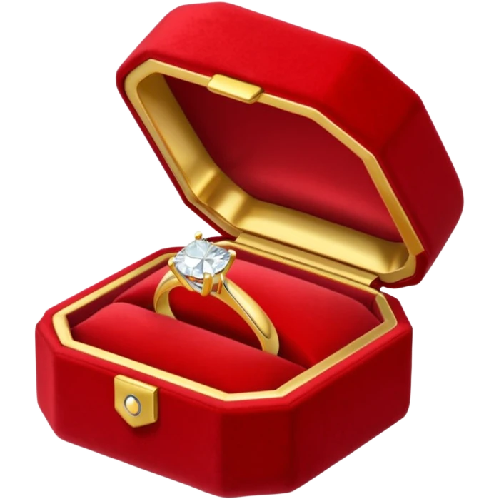 diamond jewelry ring in a red jewelry box emoji