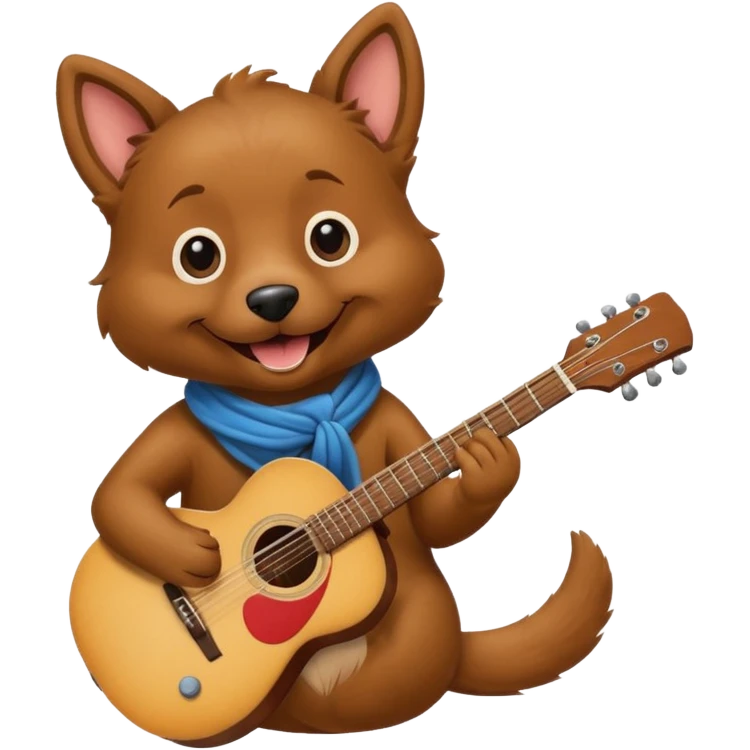 happy dog playing guitar emoji