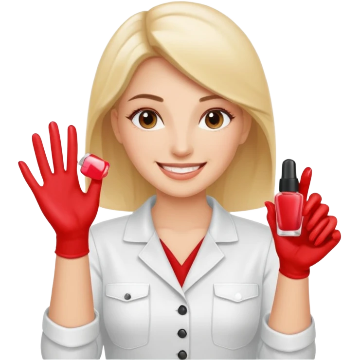 female nail master with buff and gel polish in hand  emoji