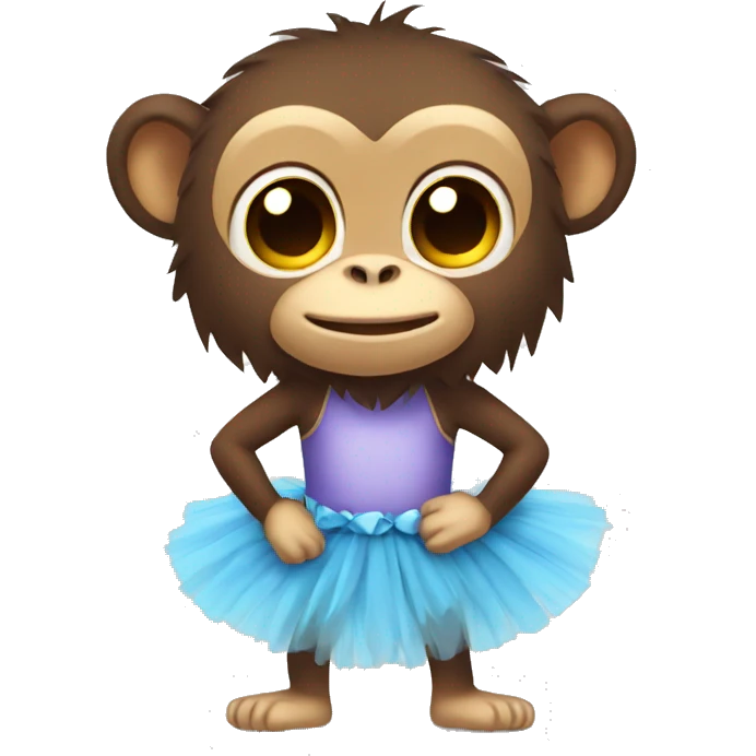 Monkey wearing a tutu emoji