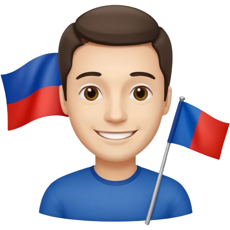 man with russian flag in hand emoji