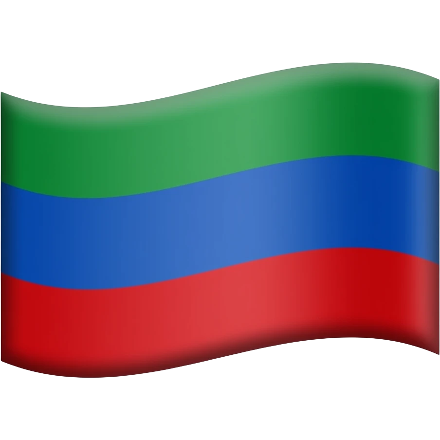 Флаг Дагестана, зелёный синий красный цвет emoji
