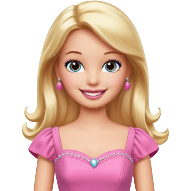 barbie wear pink dress emoji
