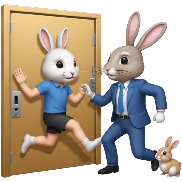 I want the alliance leader to kick me out of the alliance and close the door, so that they both look like rabbits.استیکرش با متن کیبورد باشه emoji