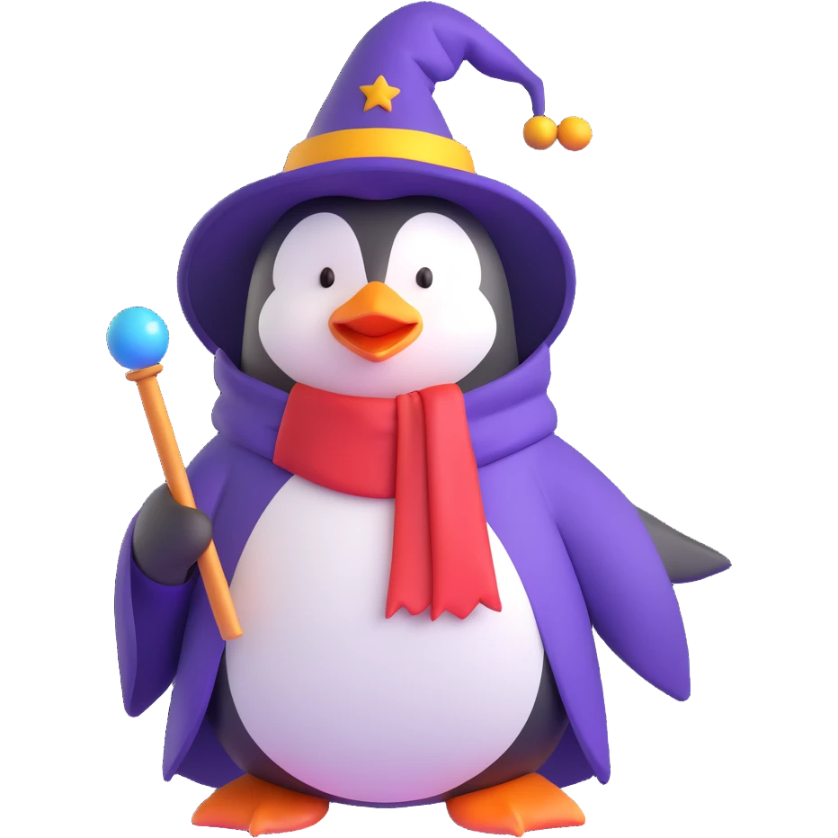 penguin wizard emoji
