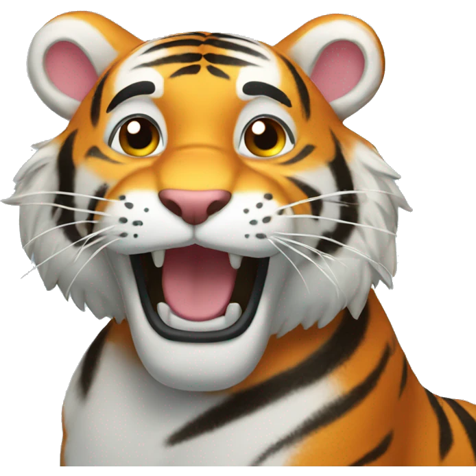 Happy tiger emoji