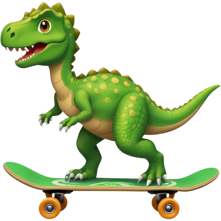 Dinosaur on a skateboard emoji