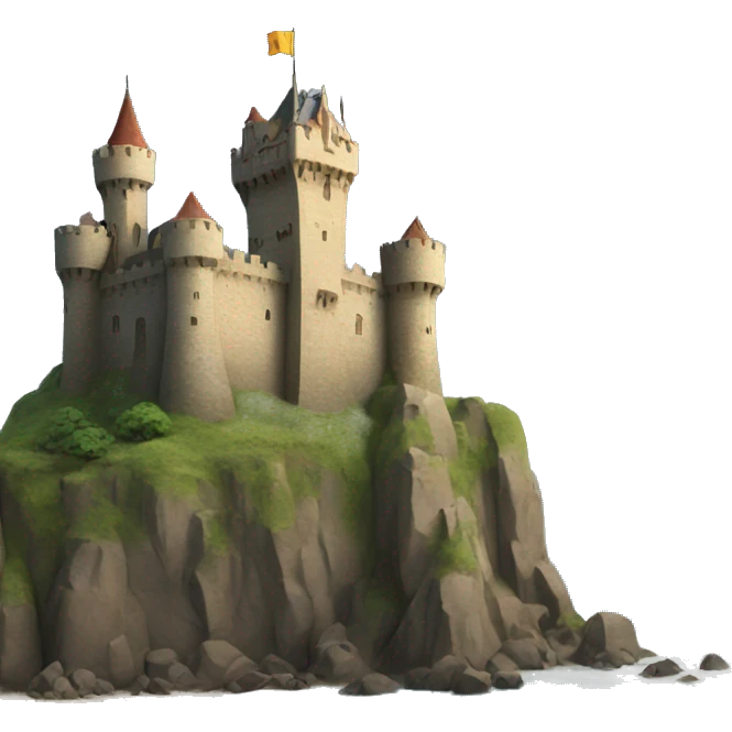 the castle stands on the seashore emoji