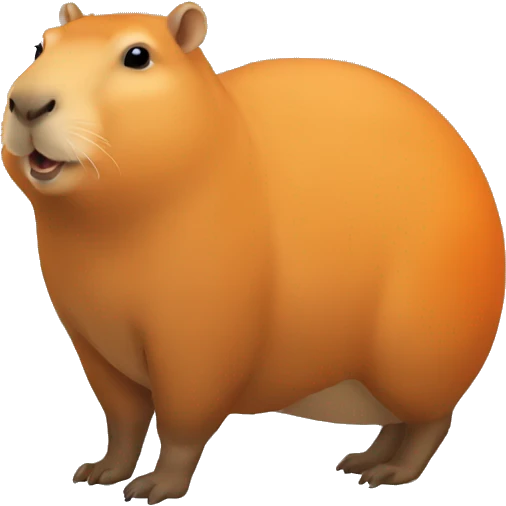A capybara avec une orange sur la rête emoji