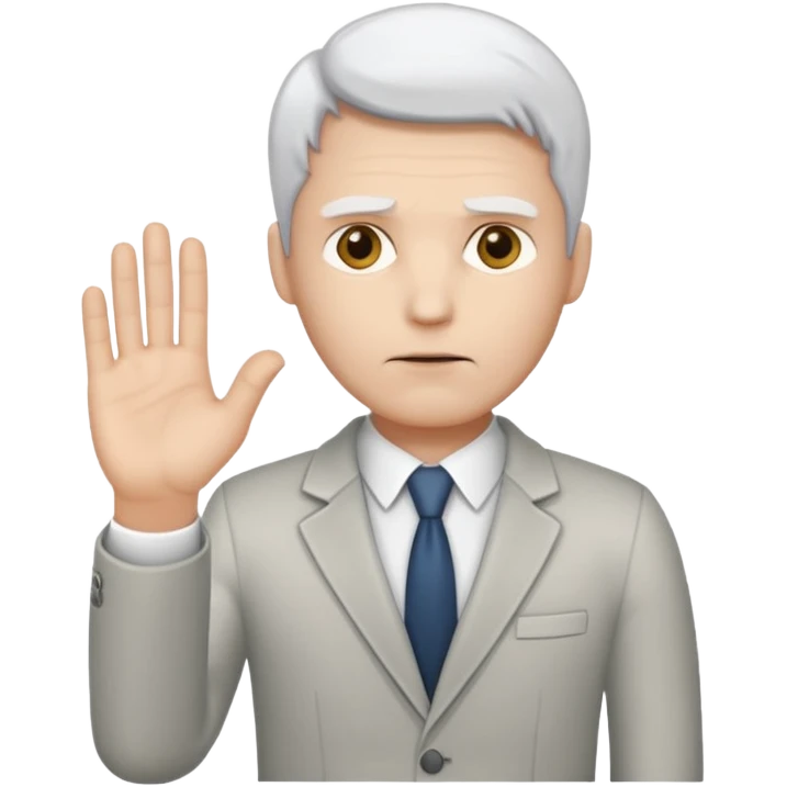 consulting man with hand with white skin emoji