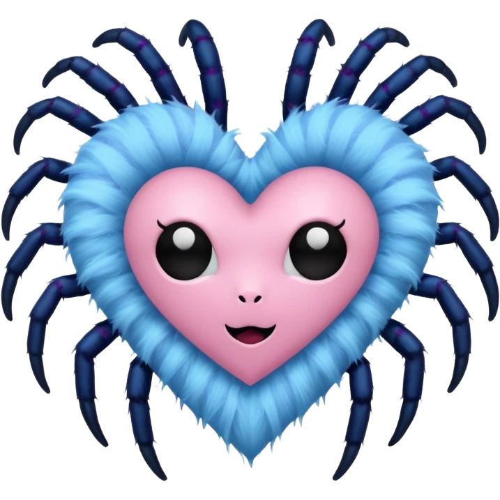 pastel goth heart with pastel spider emoji