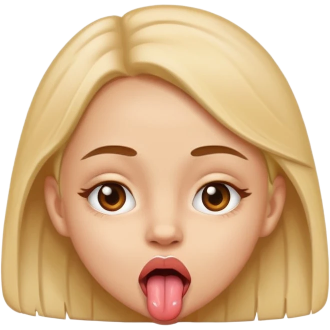 girl naked eye close with tongue emoji