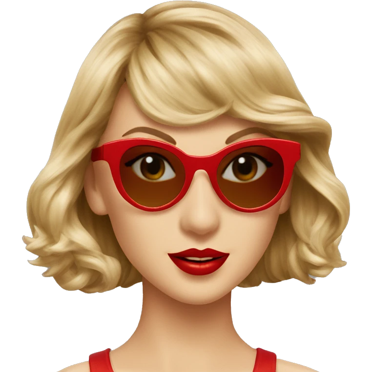 taylor swift red cateye sunglasses emoji