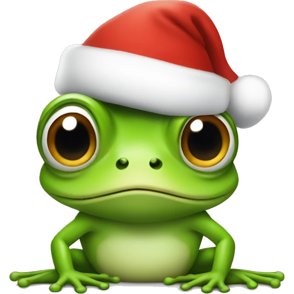 Frog with a santa hat emoji