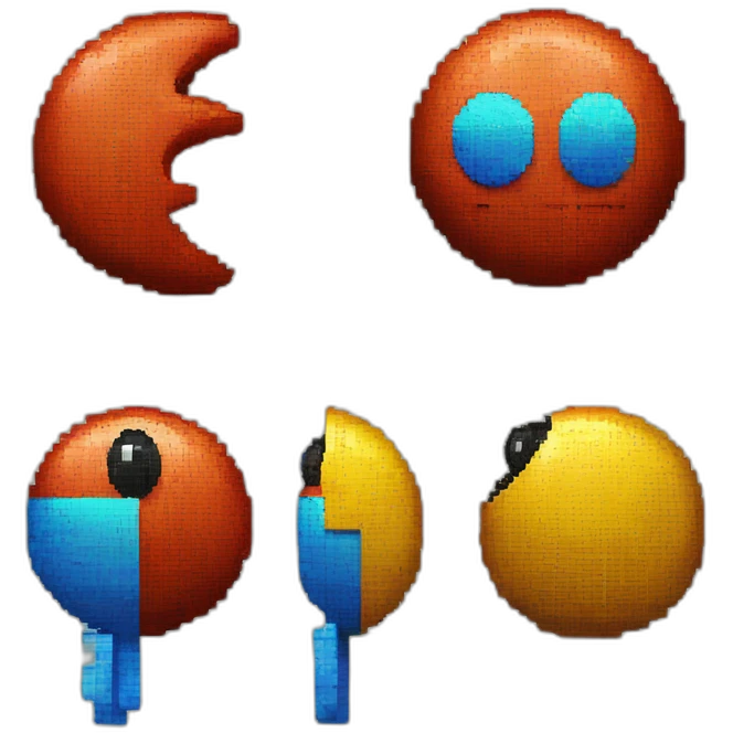 Retro Arcade PAC MAN pixel 2d emoji