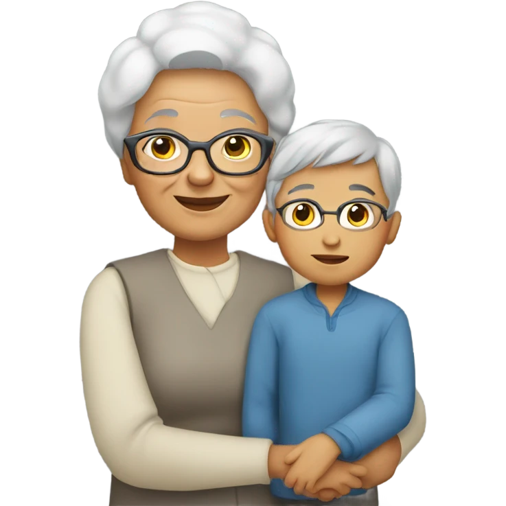 A grandmother with her boy emoji