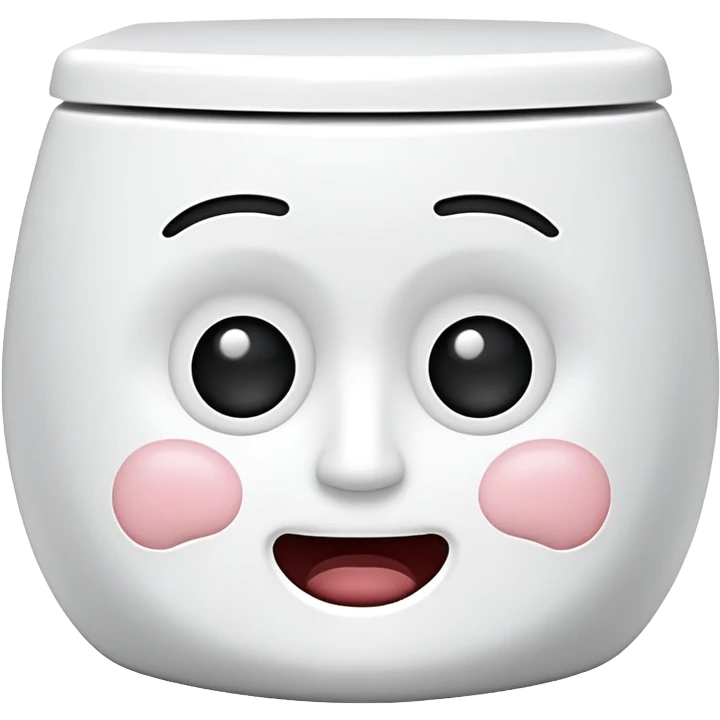Toliet with a face emoji